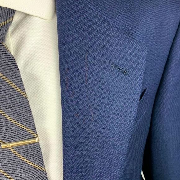 Mickey Spatz Vitale Canonico Blazer Navy Blue Size 40S - Picture 12 of 12